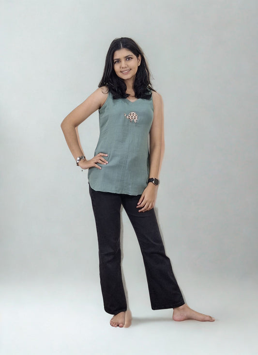 Organic Cotton Patchwork Short Top