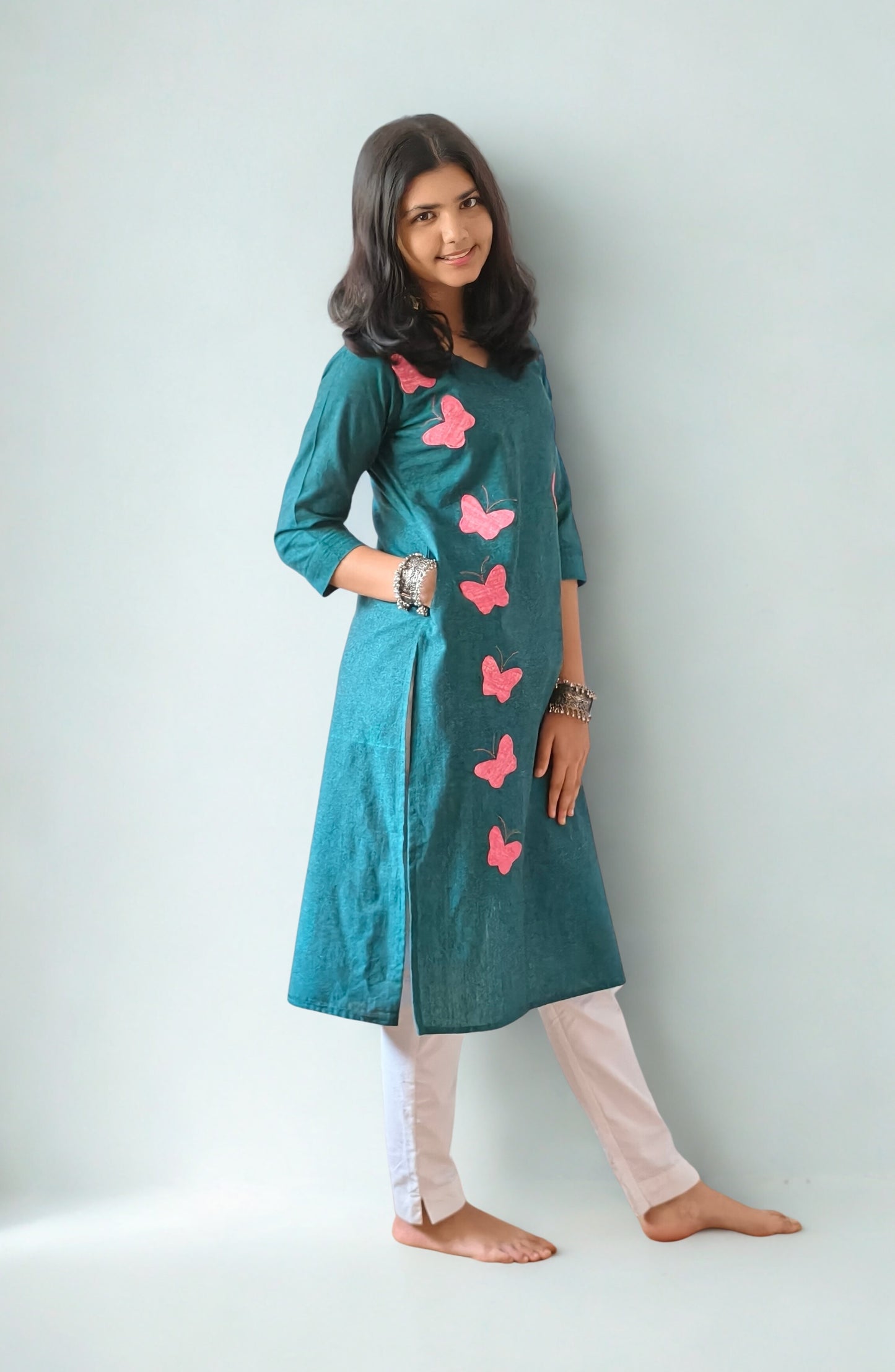 Khadi Patchwork Straight Kurti