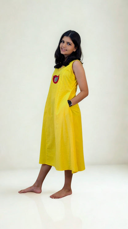 Handwoven Handspun Cotton Patchwork One Piece