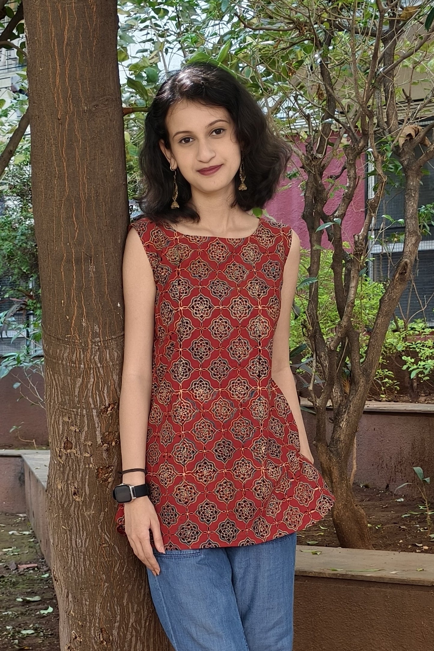 Pure Cotton Hand Block Short Top