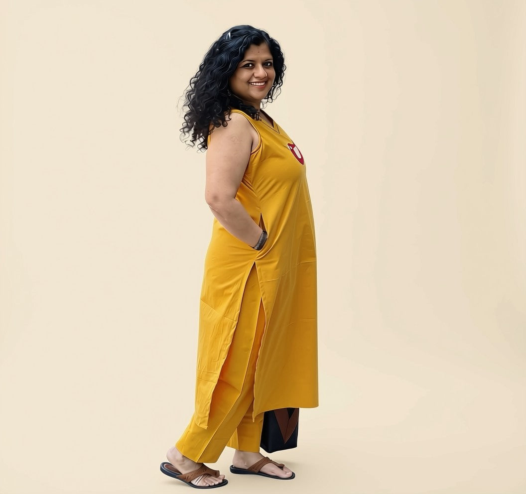 Pure Cotton Hand Crafted Straight Kurti
