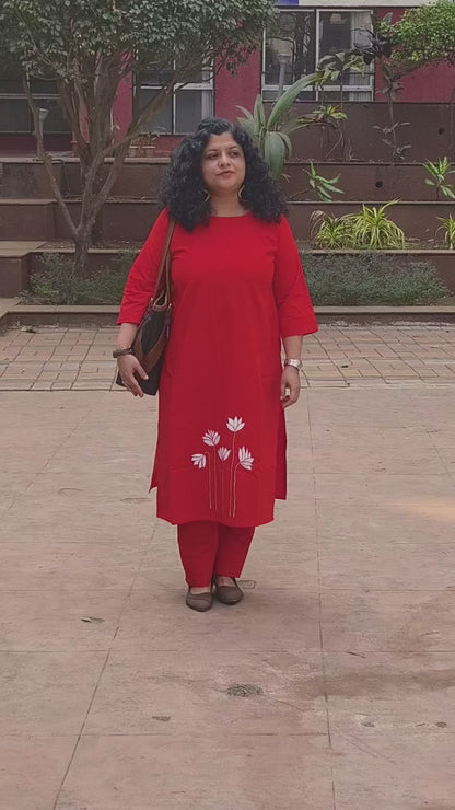 Pure Cotton Hand Painted Straight Kurti