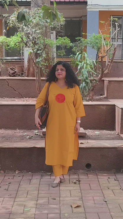 Pure Cotton Hand Painted Straight Kurti