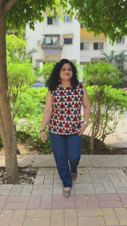 Natural Handblock Short Top